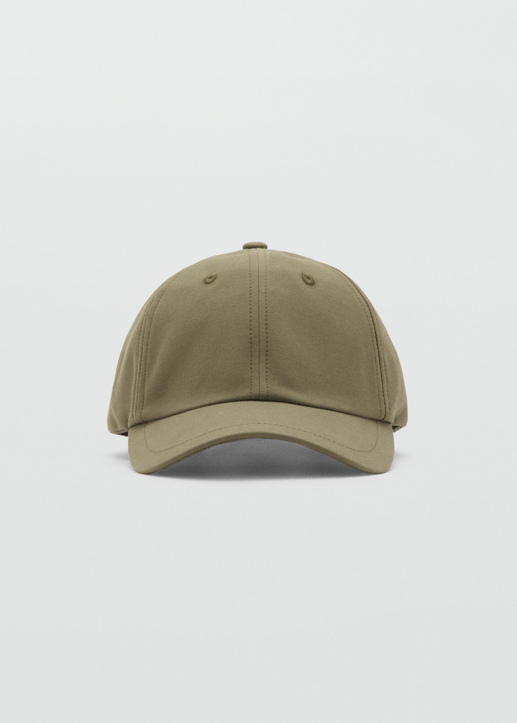 Mango Plain Cotton Cap Khaki In Green