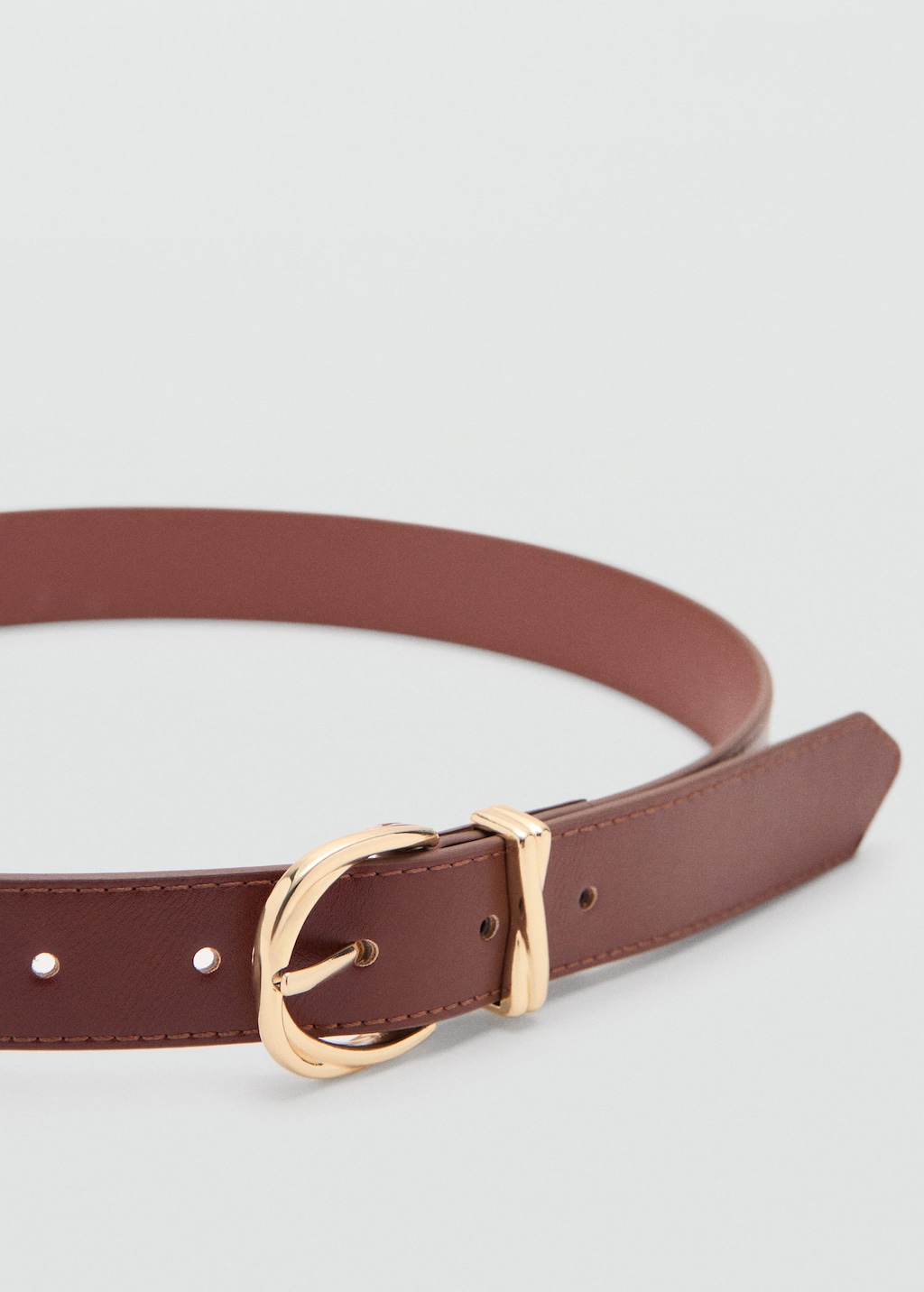Mango Oval Buckle Belt Brown