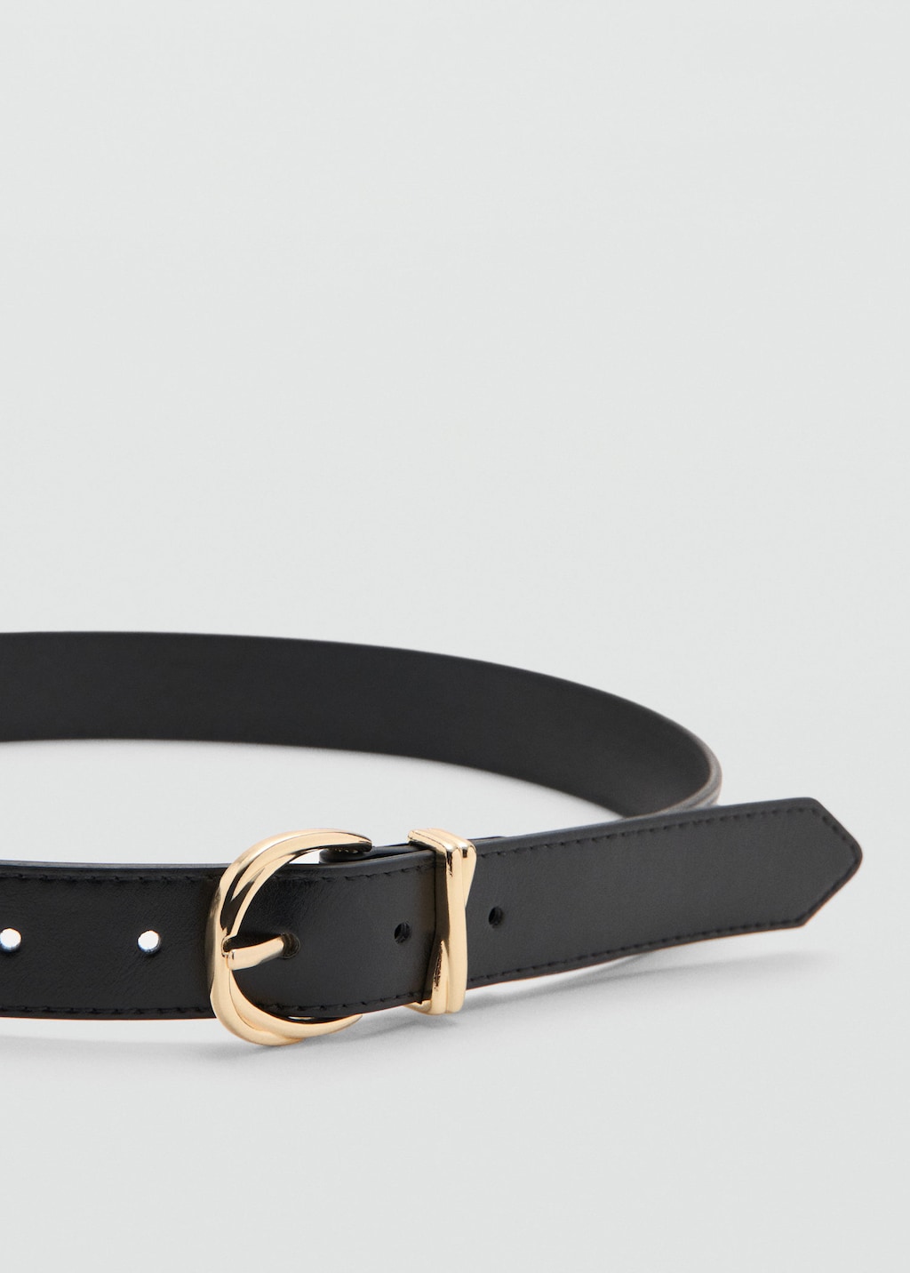 Mango Oval Buckle Belt Black