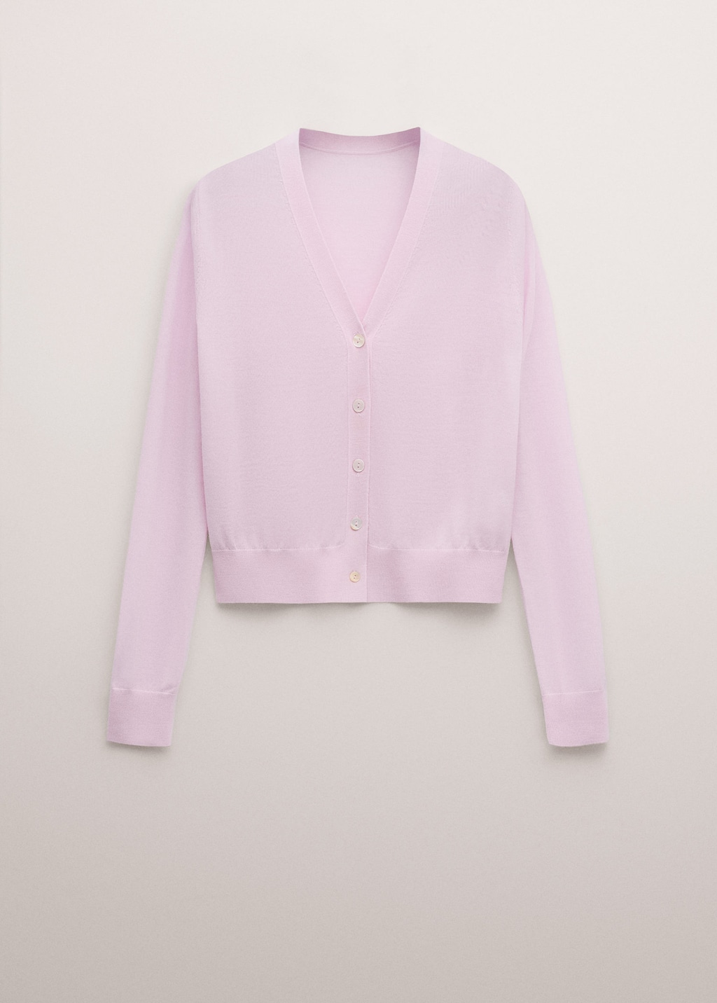 Mango 100% Wool Cardigan Pink