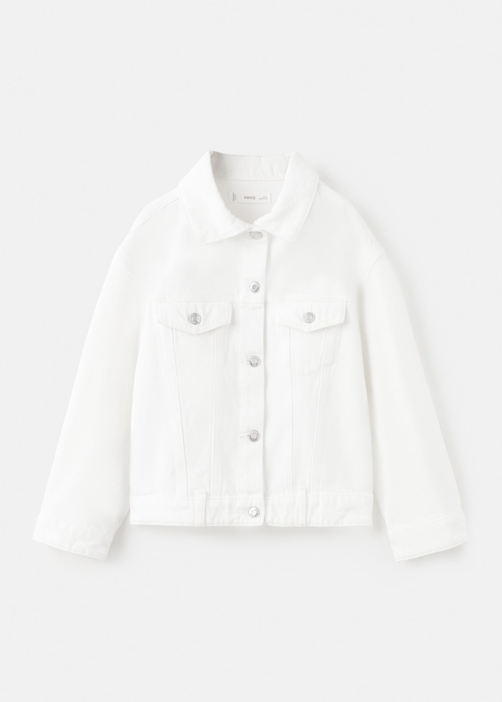 Mango Kids' Basic Denim Jacket White