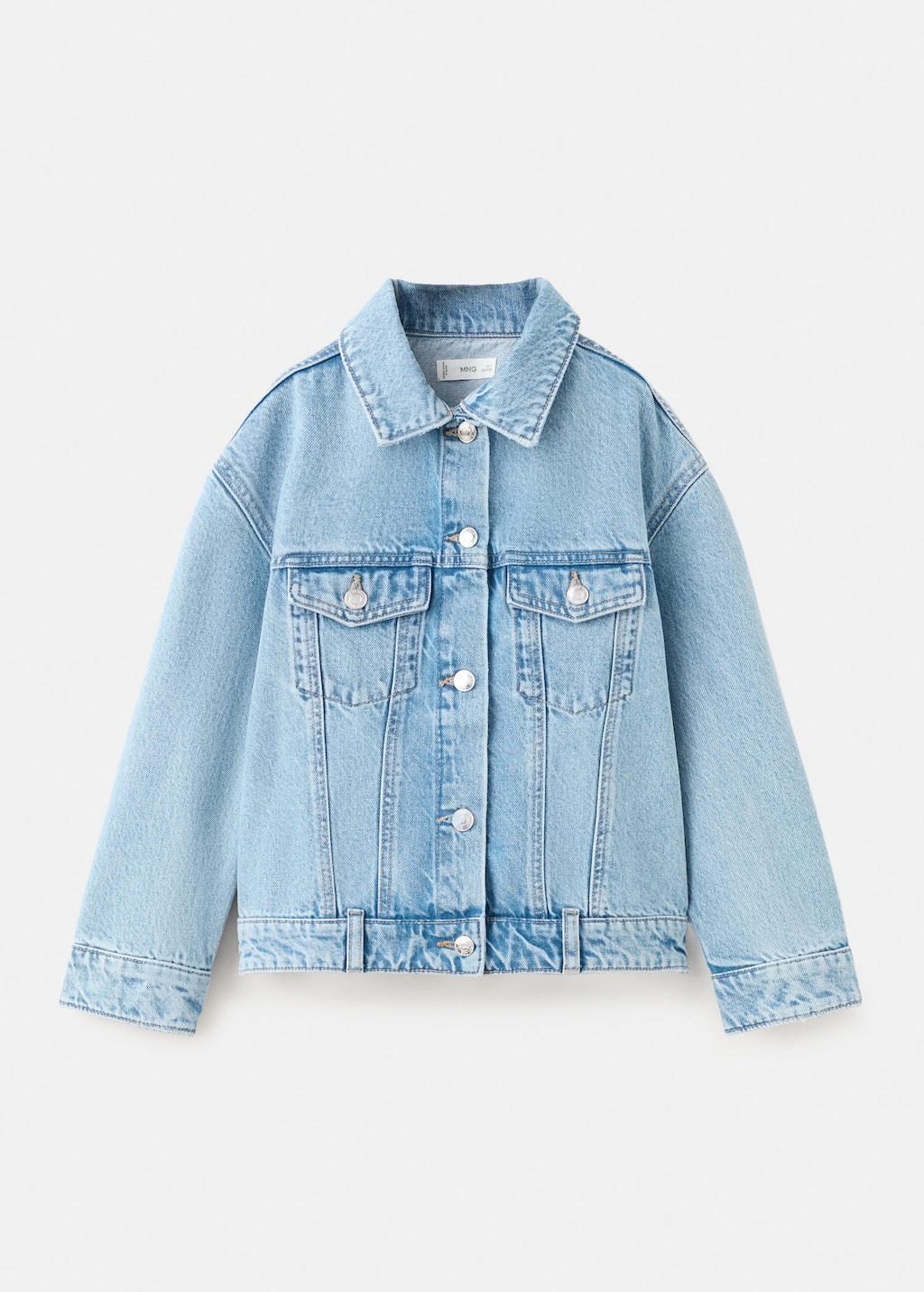 Mango Basic Denim Jacket In Blue