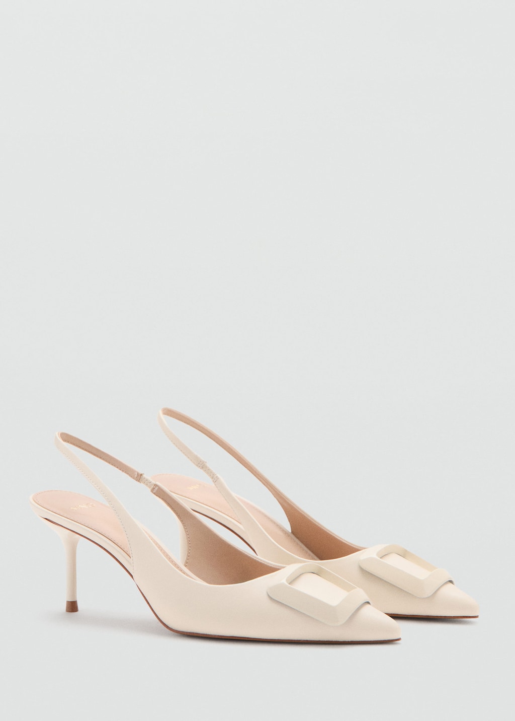 Mango Slingback Pointed Toe Pump In Neutral