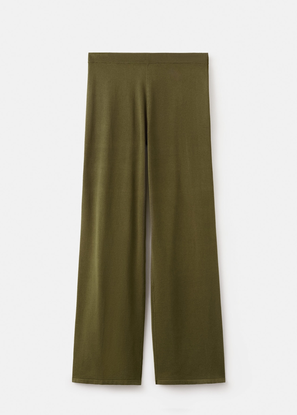 Mango Fine-knit Straight-fit Pants In Green