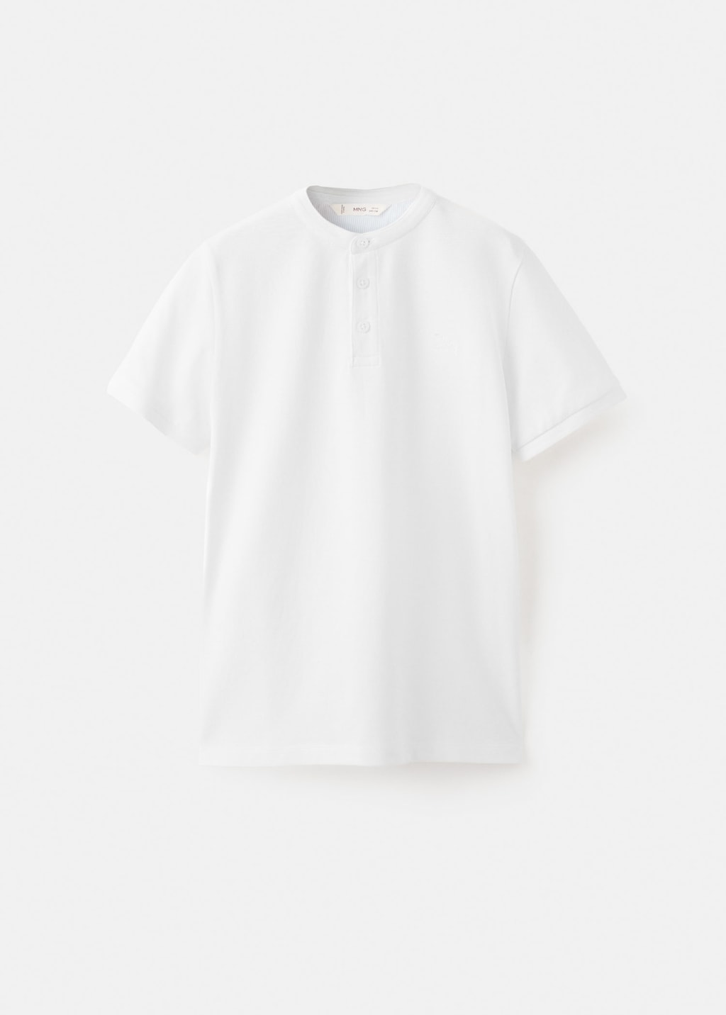 Mango Kids' Mao Collar Polo Shirt White