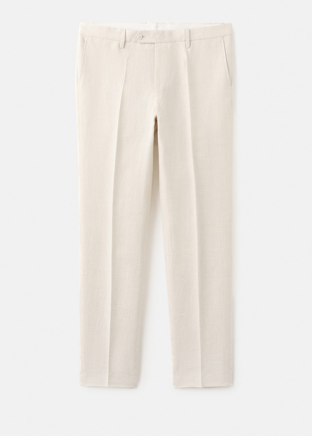 Mango Amalfi 100% Linen Slim-fit Suit Trousers Ecru In Neutral