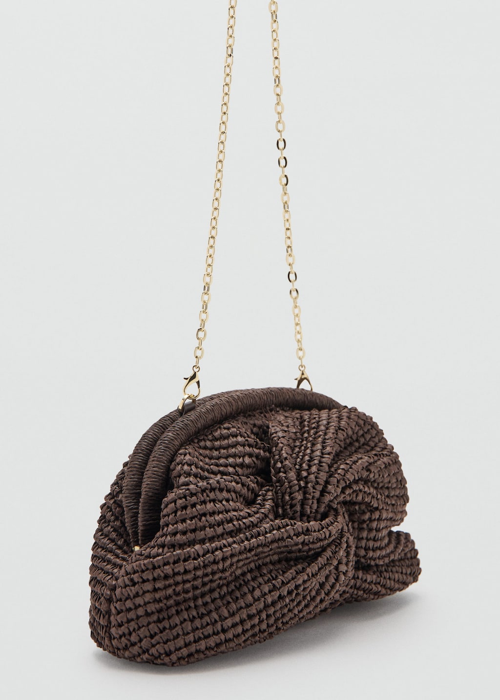 Mango Sac À Main En Fibre Naturelle Chocolat - Femme - Taille Unique -  In Brown