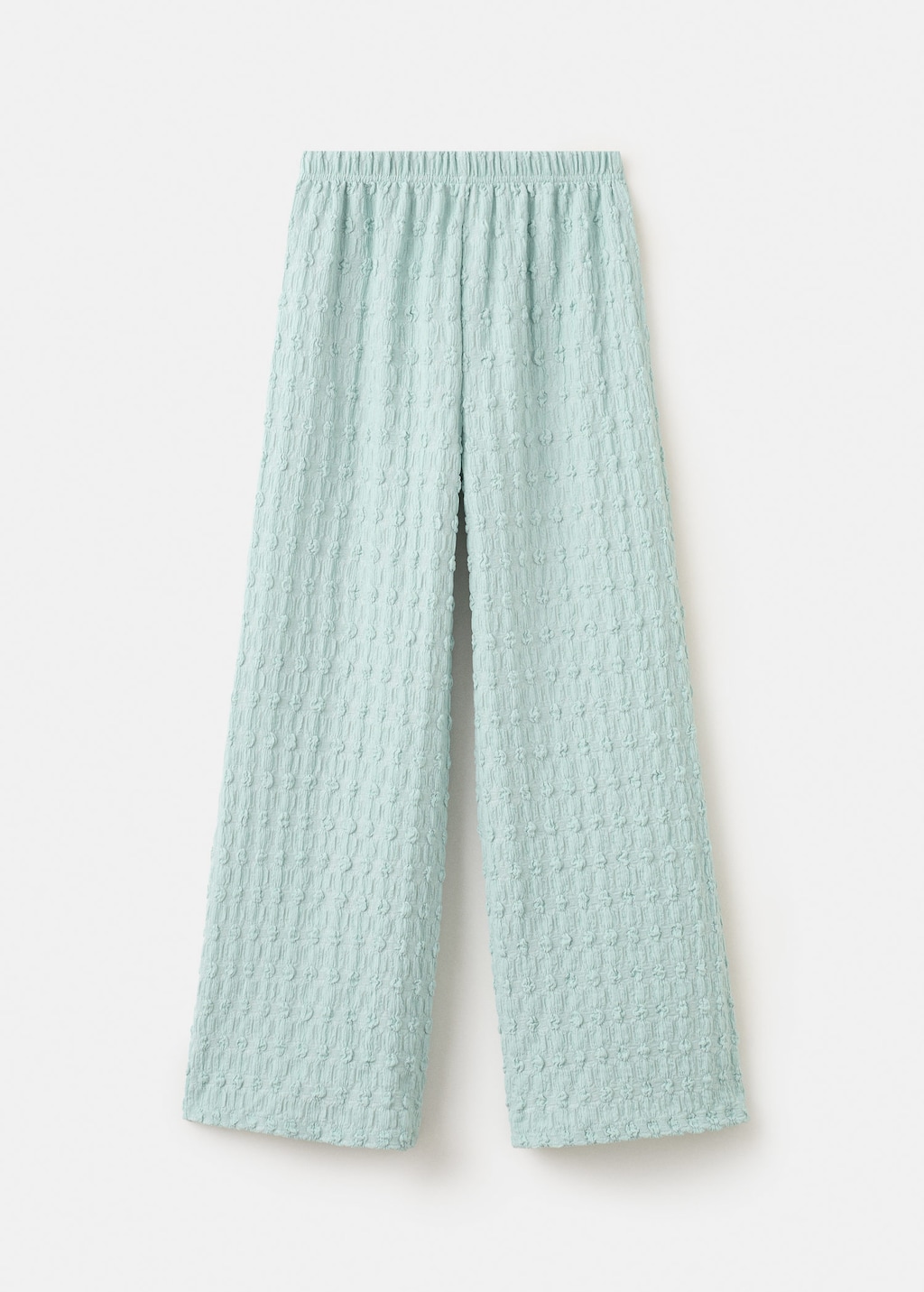Mango Kids' Textured Flowy Trousers Aqua Green In Blue