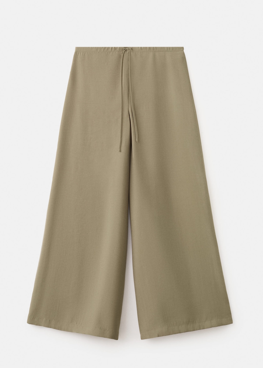 Mango Pantalon Wideleg Taille Haute Kaki - Femme - S -  In Brown