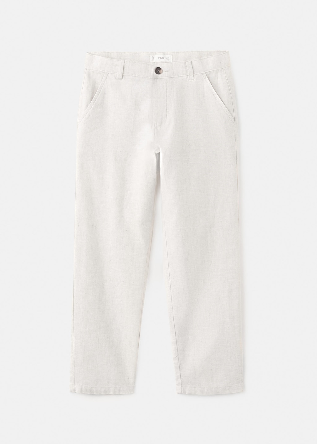 Mango Pantalon Droit Coton Sable - Enfants - 13-14 Ans -  Kids In White
