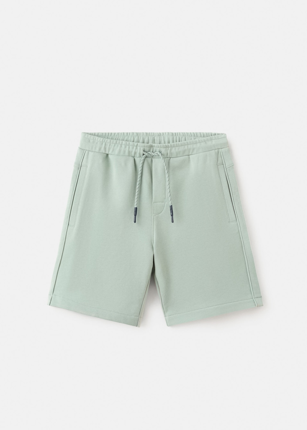 Mango Kids' Cotton Shorts With Drawstring Aqua Green