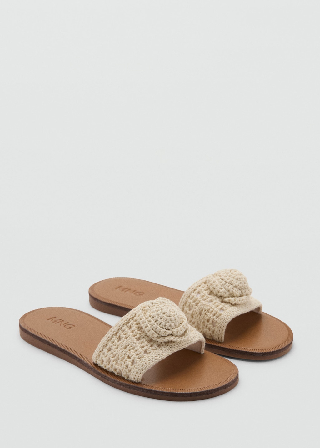 Mango Kids' Crocheted Flat Sandals In Off White