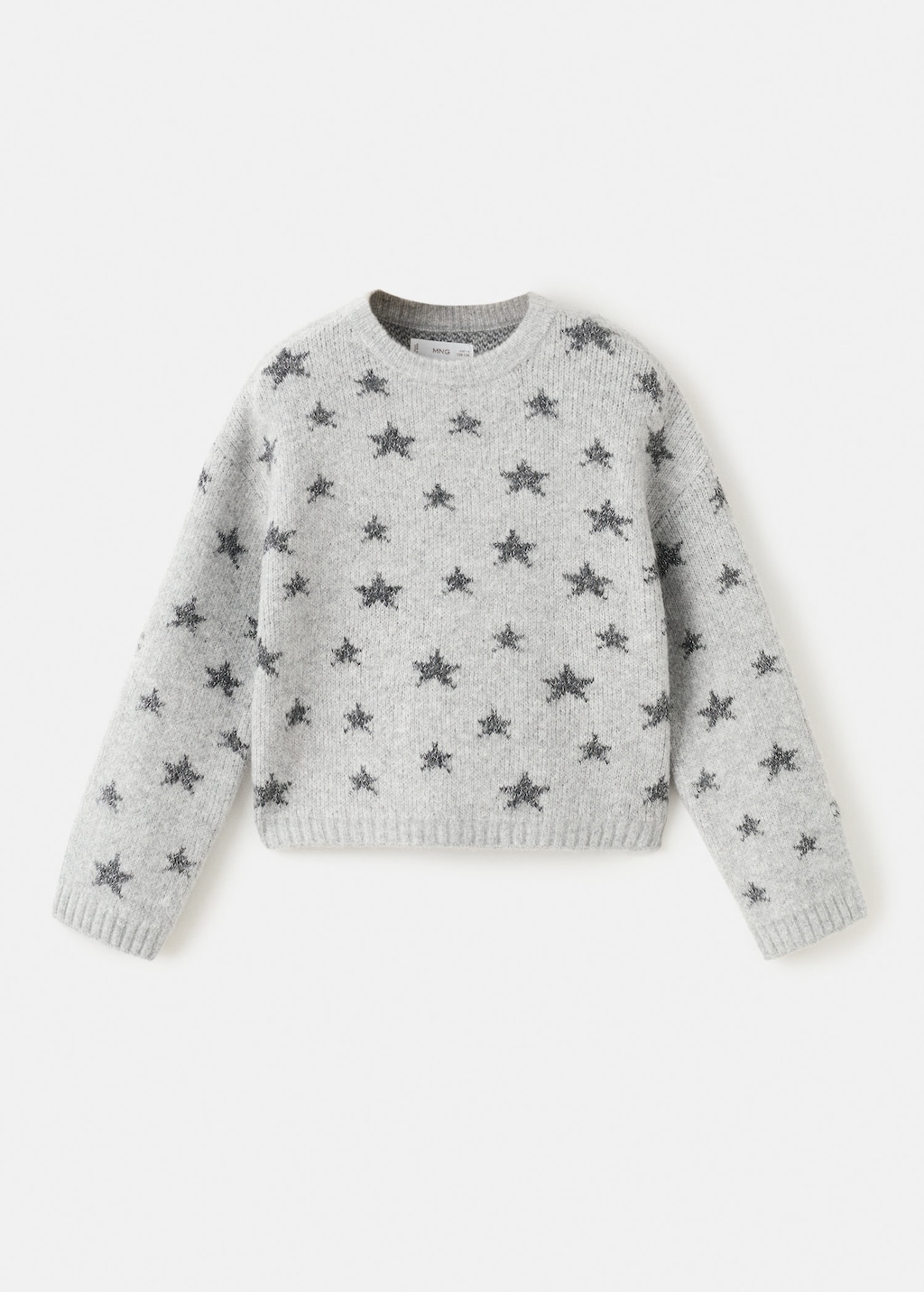 Mango Kids' Lurex Star Sweater Grey In Gray