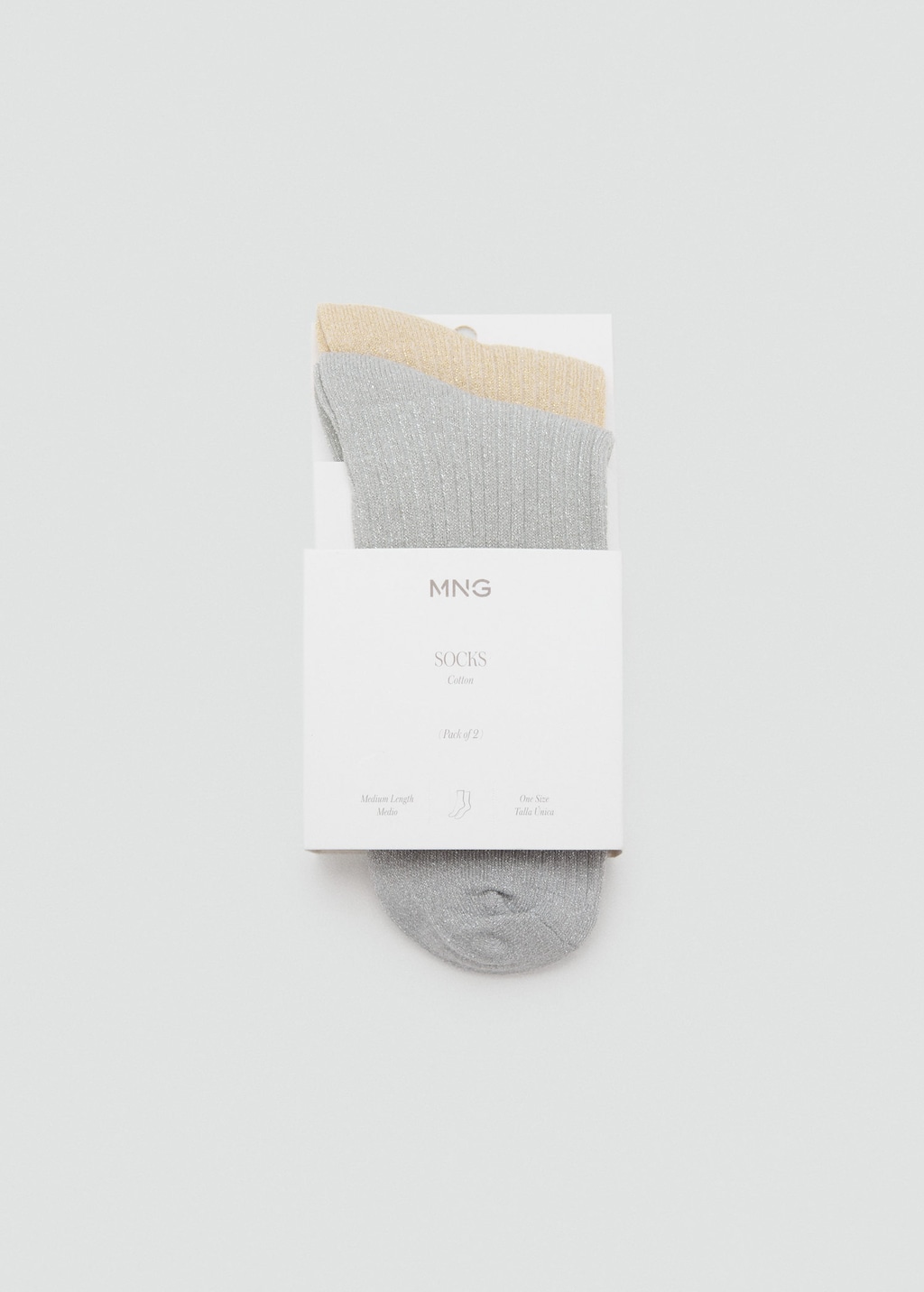 Mango Pack Of 2 Ribbed Lurex Socks Grey In Gray