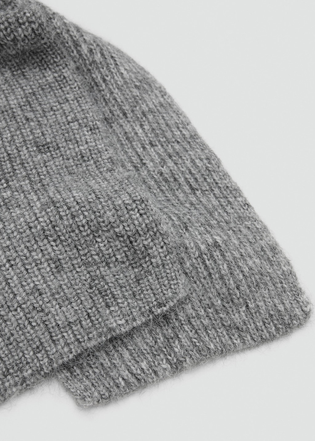 Mango Combined Knit Scarf Medium Heather Grey In Gray