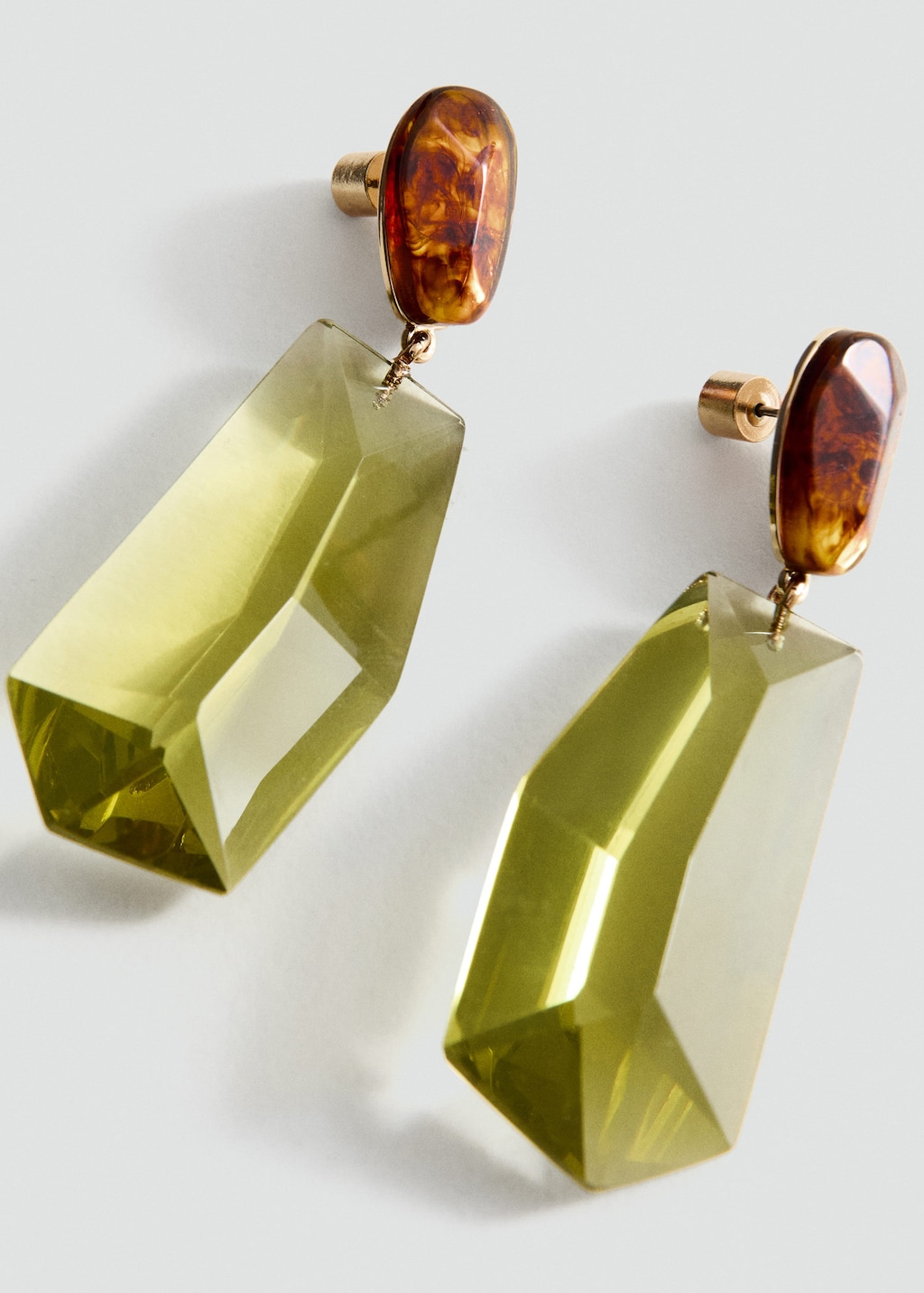 Mango Mixed Resin Earrings Pastel Green In Neutral