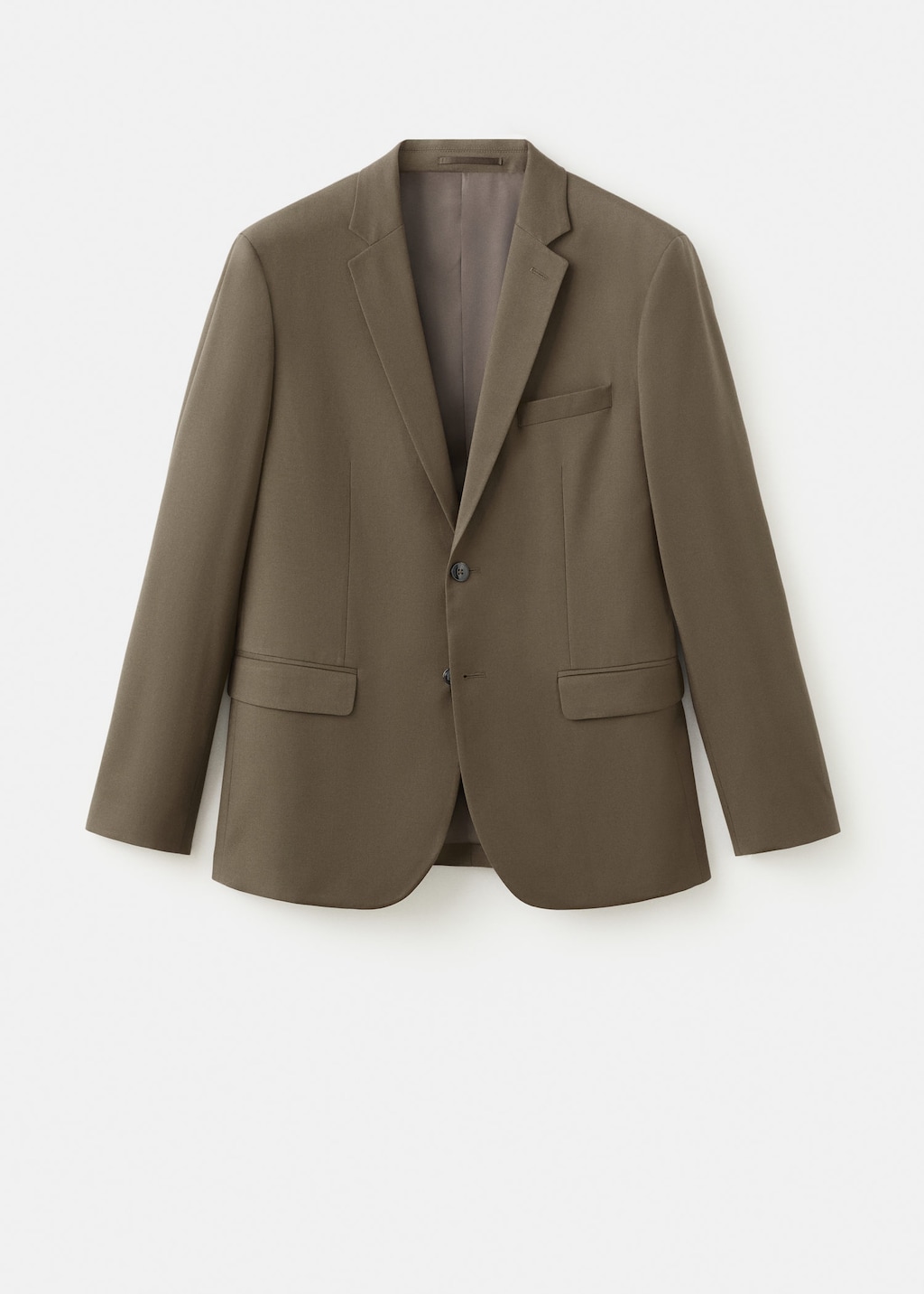 Mango Man Super Slim-fit Suit Jacket In Stretch Fabric Brown