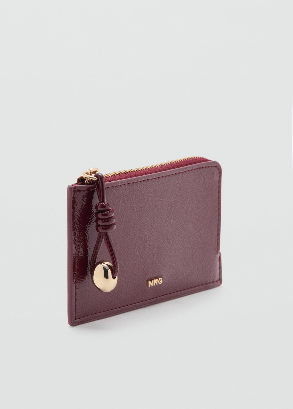 Mango Mini Porte-cartes En Perles Bordeaux - Femme - Taille Unique - In Burgundy