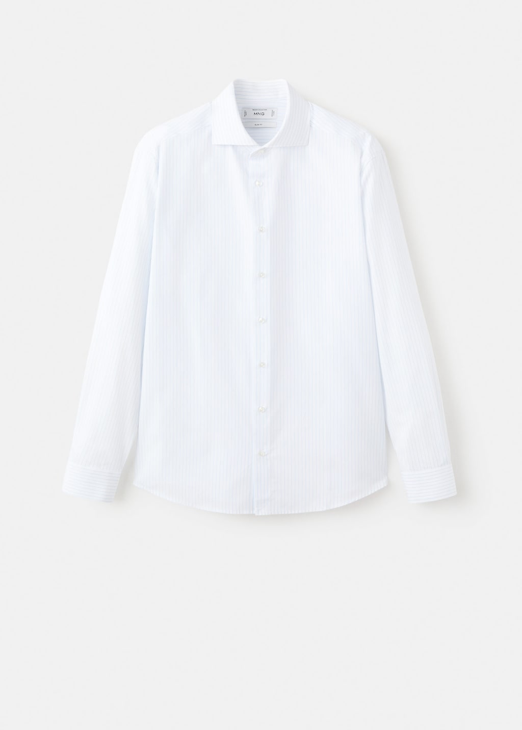 Mango Man Chemise Costume Slim Fit Coton Rayures Bleu Ciel - Homme - M -  In Blue