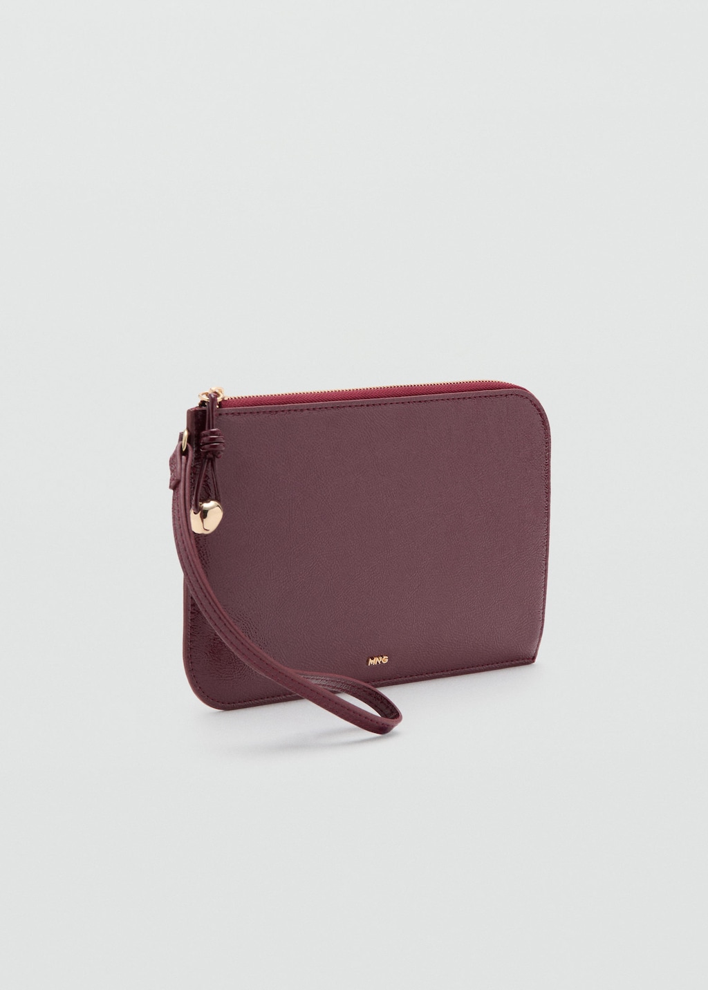 Mango Pochette Effet Cuir Martelé Bordeaux - Femme - Taille Unique - In Burgundy