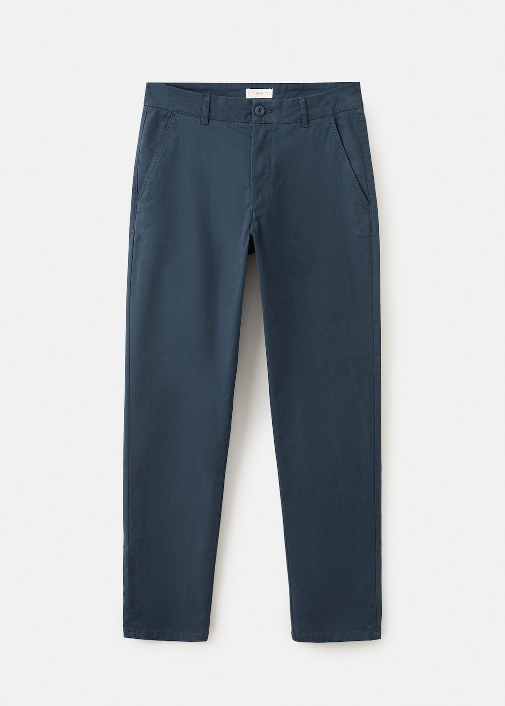 Mango Teen Plain Chino Trousers Navy In Blue