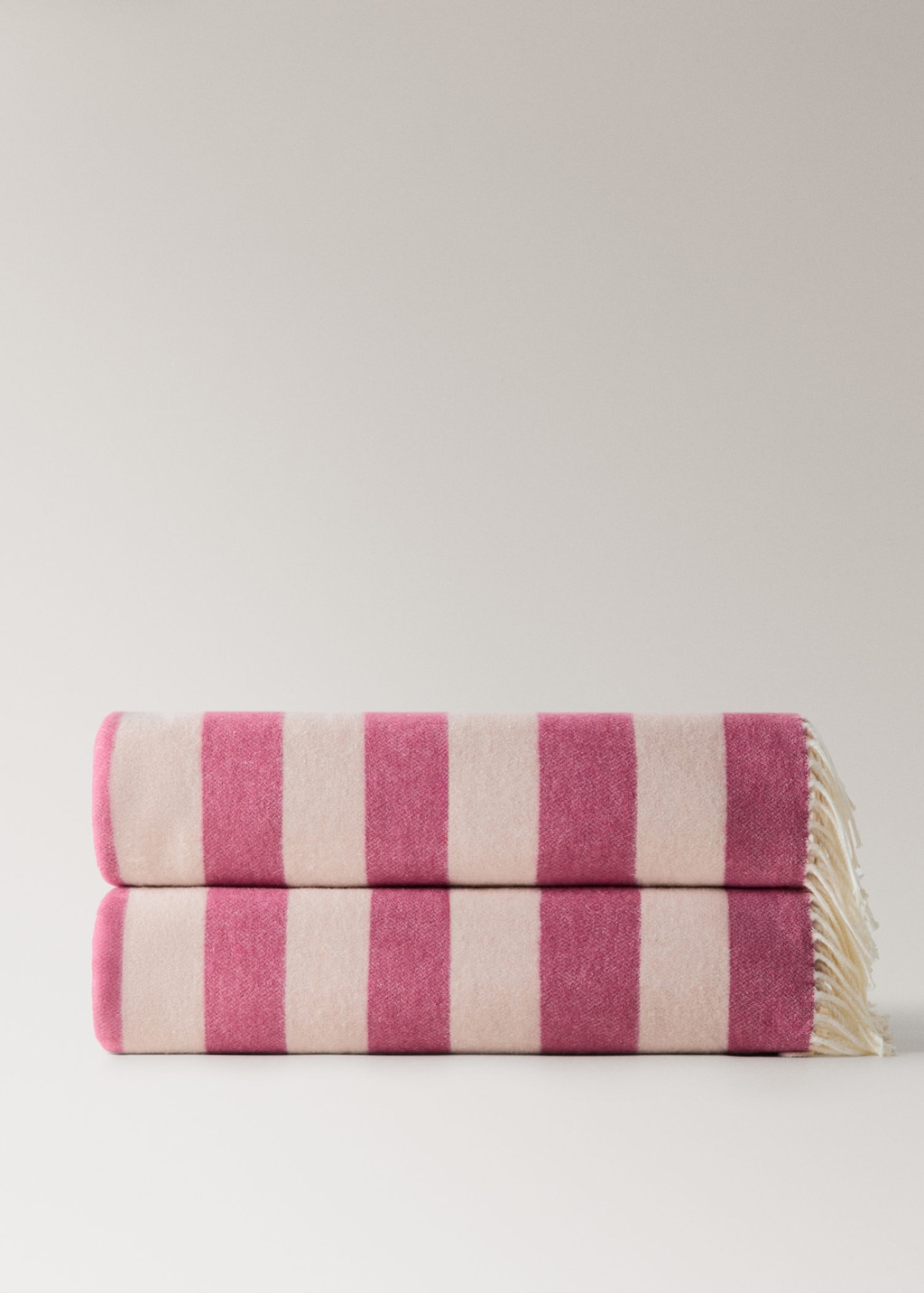 Mango Cotton Blanket Fringes Pink