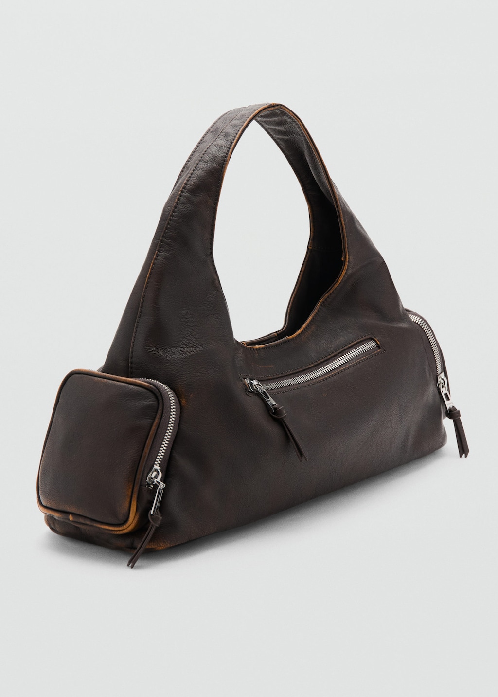 Mango Shoulder Bag With Pockets Brown