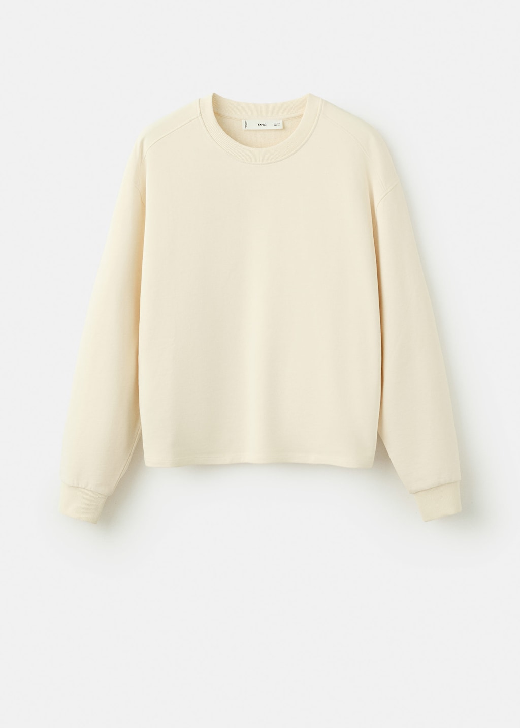 Mango Round-neck Cotton Sweatshirt Pastel Yellow In Neutral