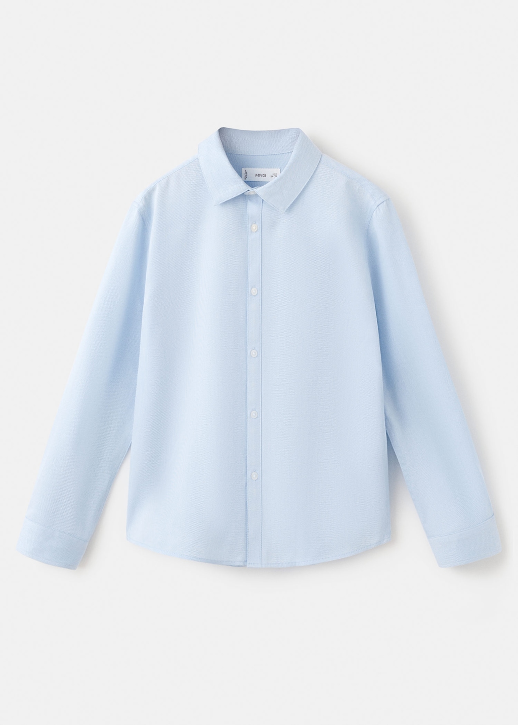 Mango Kids' Cotton Piqué Shirt Sky Blue