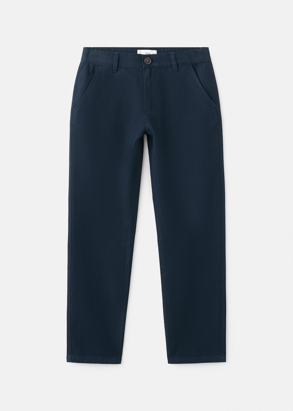 Mango Kids' Straight-fit Cotton Trousers Navy In Blue