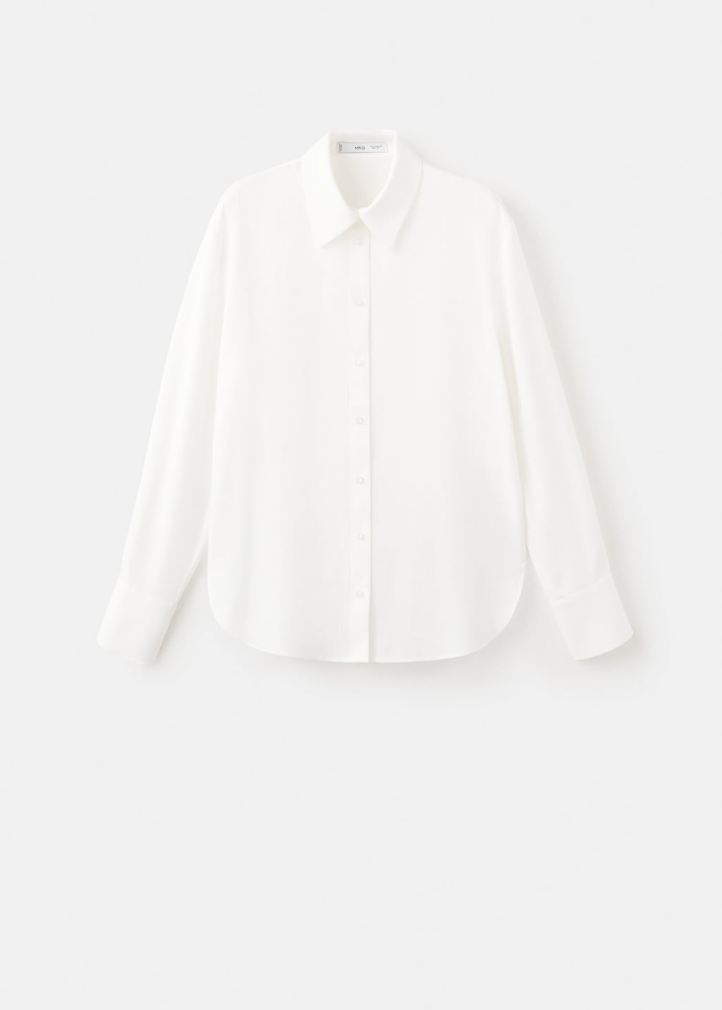 Mango Straight Lyocell Shirt Ecru In White