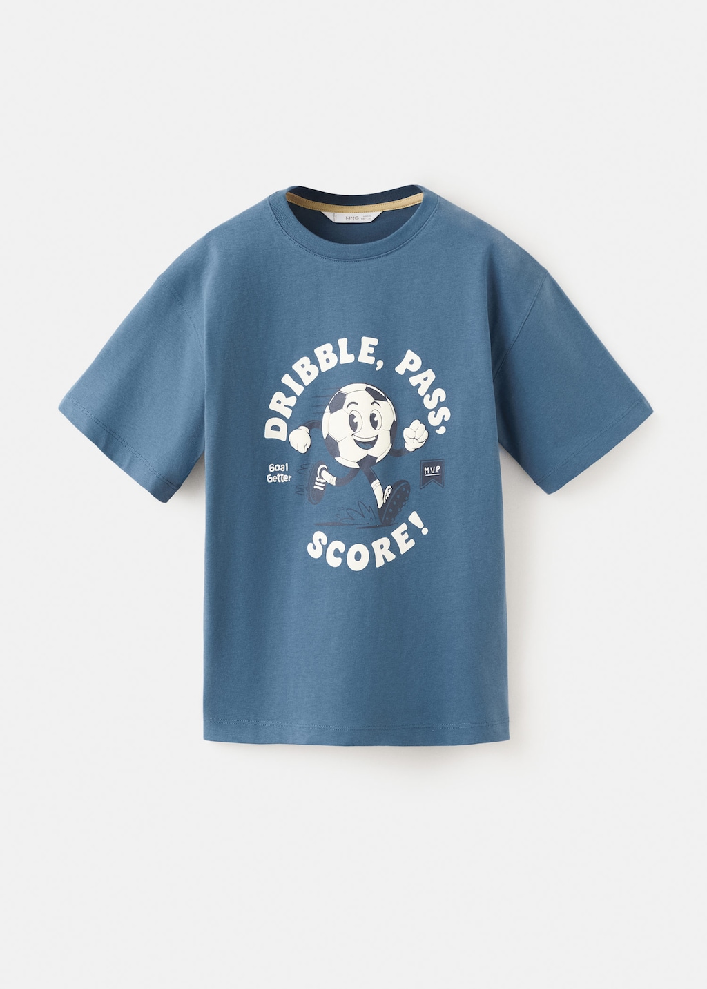 Mango Kids' Printed Cotton-blend T-shirt Blue