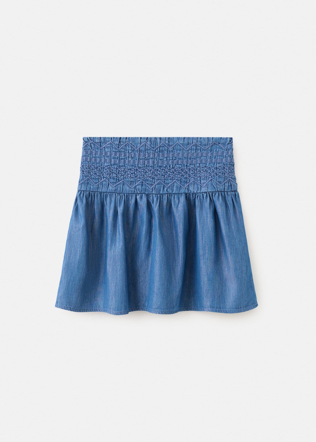 Mango Kids' Embroidered Details Skirt Medium Blue