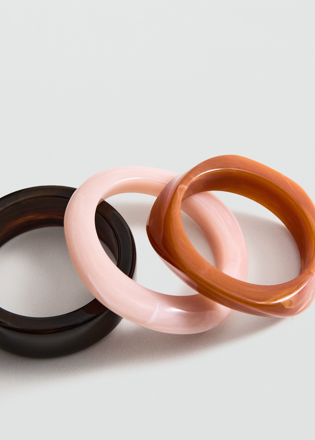 Mango Set Of 3 Combined Bracelets Brown