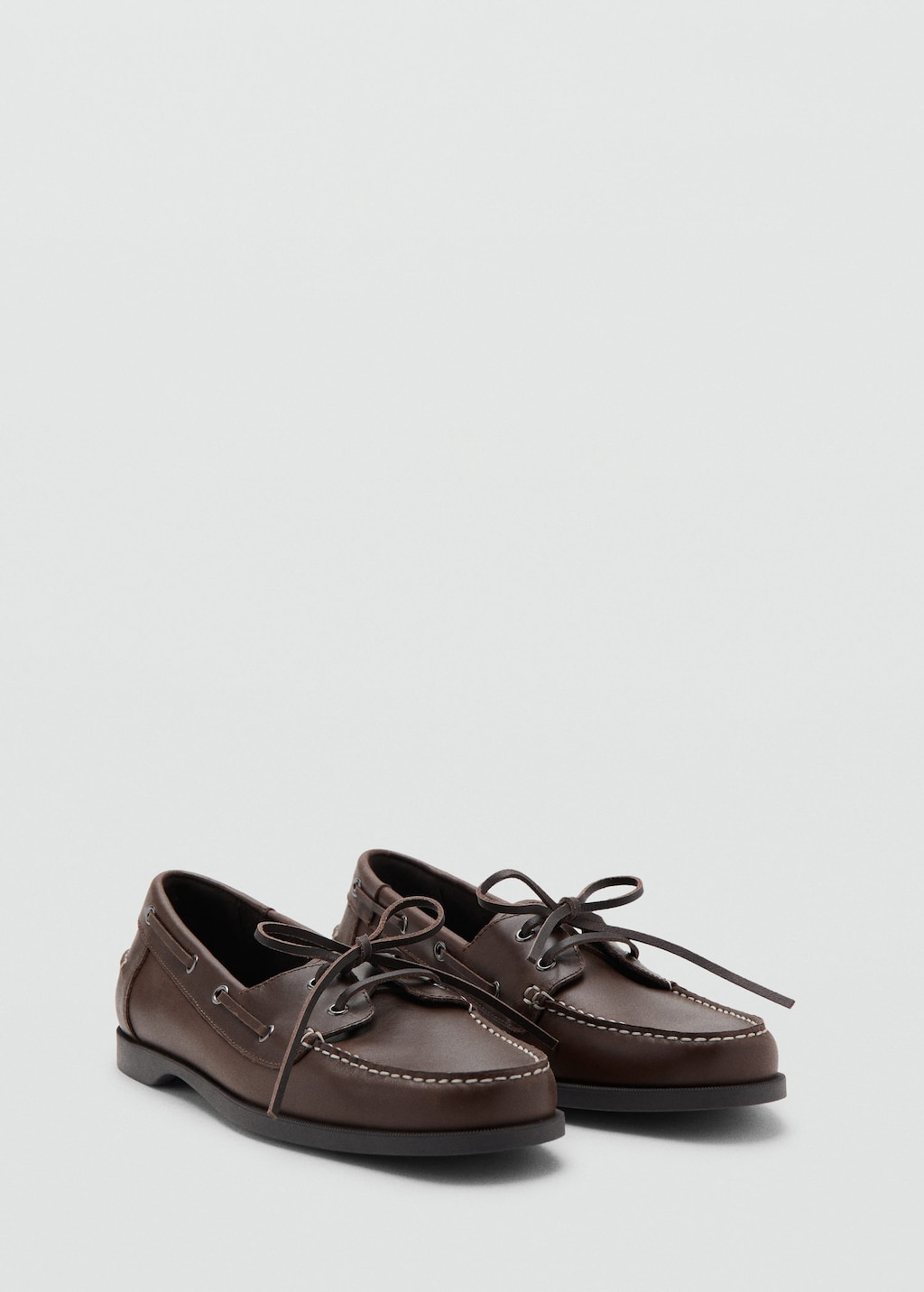 Mango Leather Deck Shoe Brown In Multi