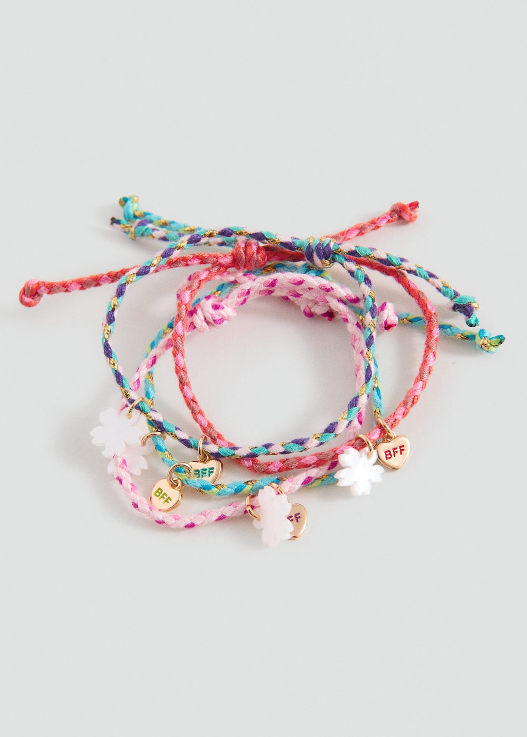 Mango Kids' Pack Of 4 Best Friends Bracelets Gold In Multi