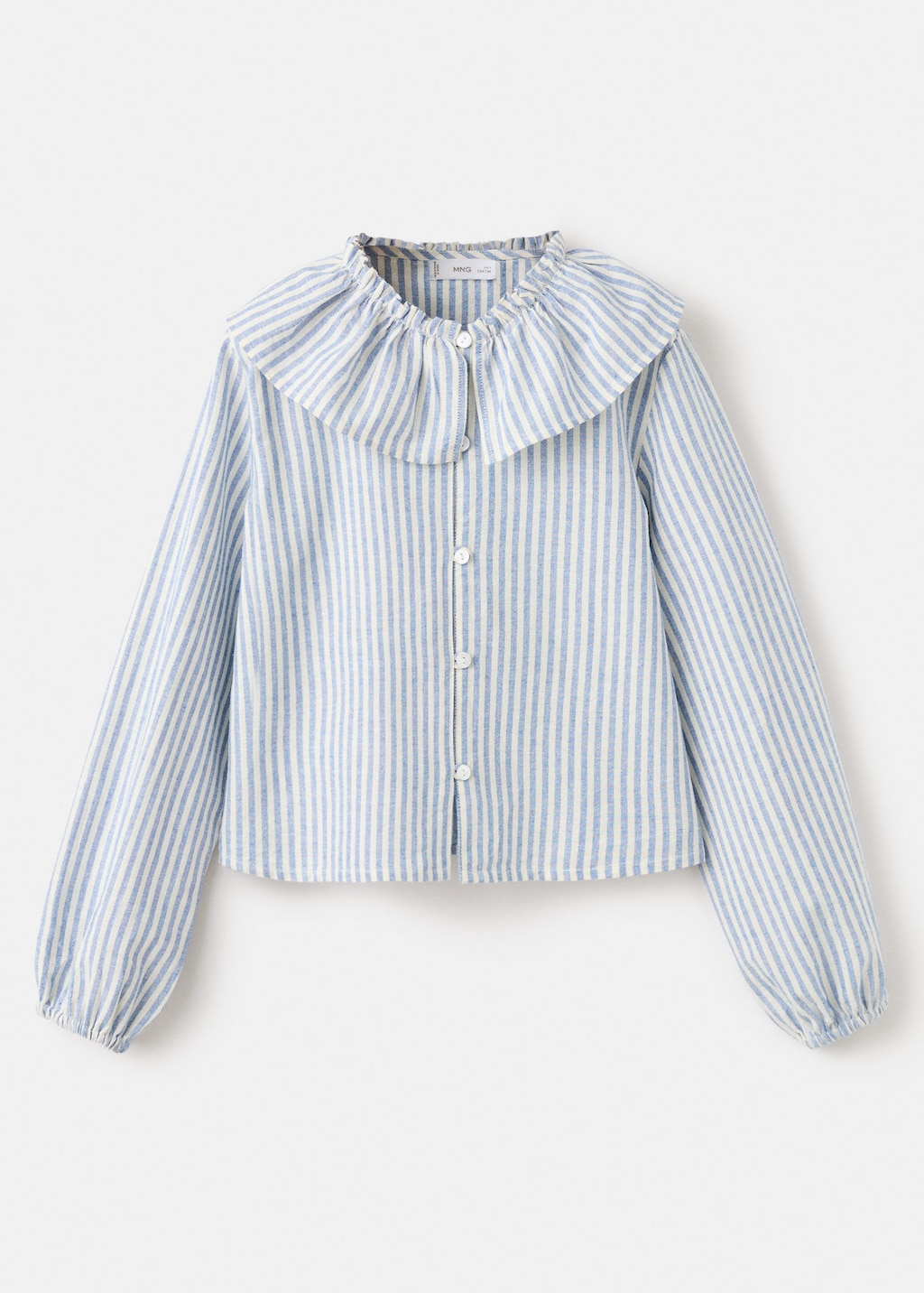 Mango Kids' Double Baby-collar Shirt Blue