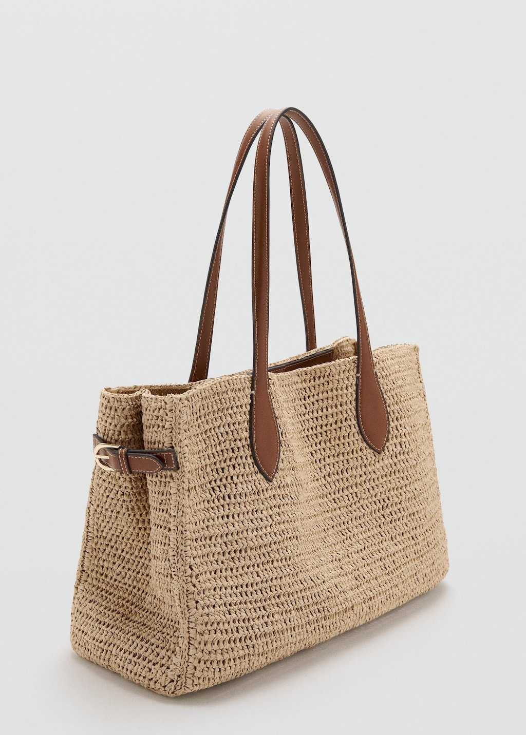 Mango Sac Cabas Fibre Naturelle Marron Moyen - Femme - Taille Unique -  In Brown