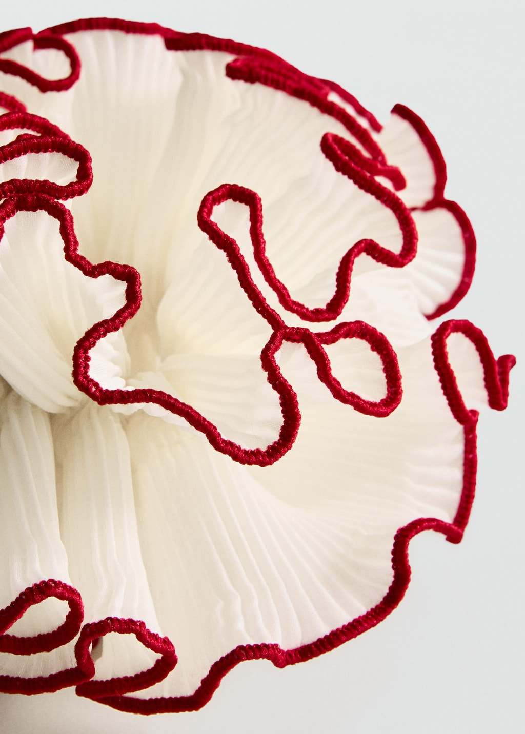 Mango Chouchou Fleuri Avec Liseré Contrasté Écru - Femme - Taille Unique -  In White
