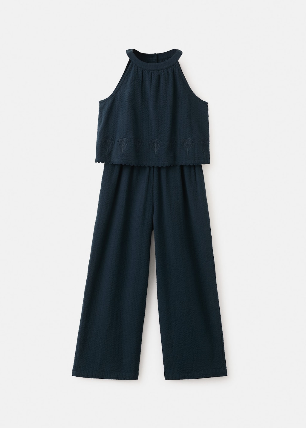 Mango Kids' Halter Long Jumpsuit Navy In Blue