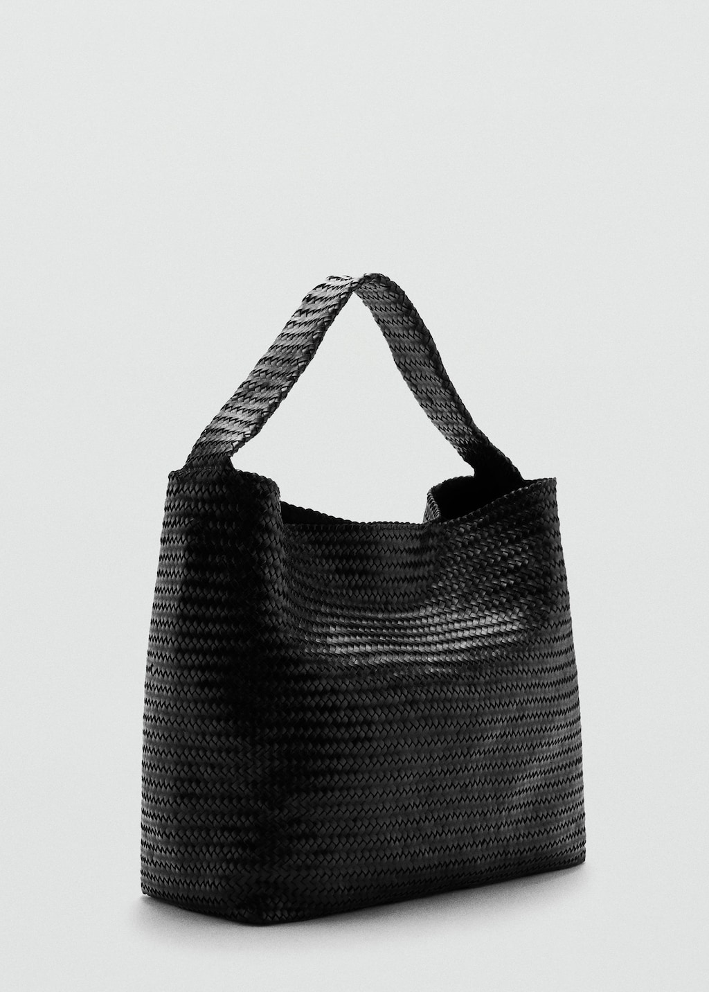 Mango Sac Seau Tressé Taille Moyenne Noir - Femme - Taille Unique -  In Black