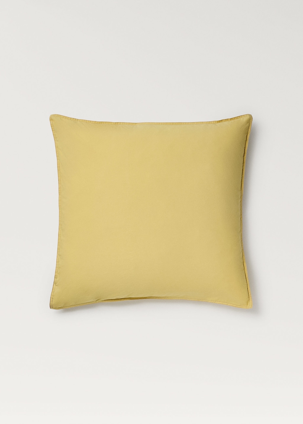 Mango Children's Washed Cotton Double-stitched Pillowcase 60x60 Cm Mustard In Yellow