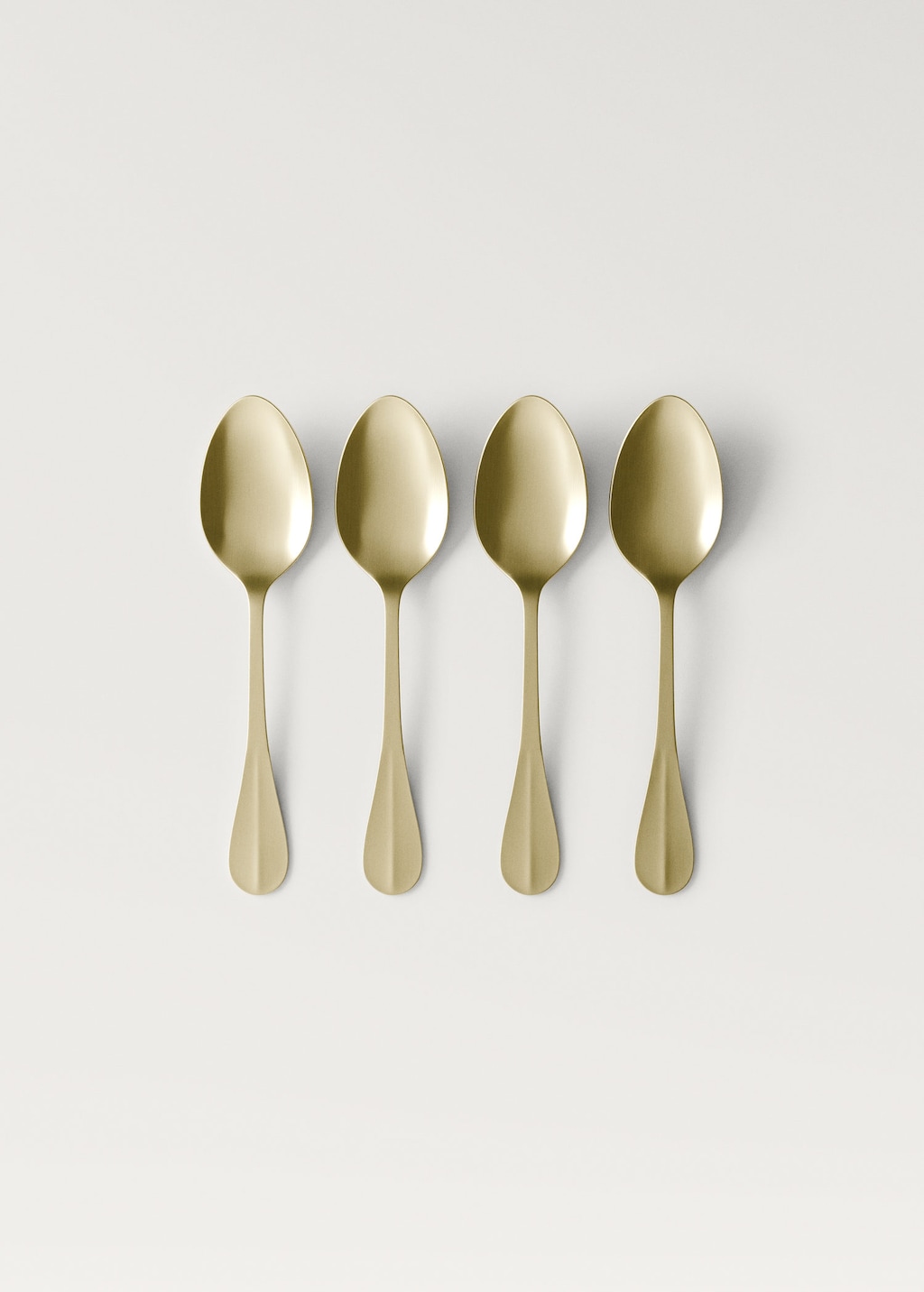 Mango Set Of 4 Stainless Steel Dessert Spoons With Gold Finish Gold