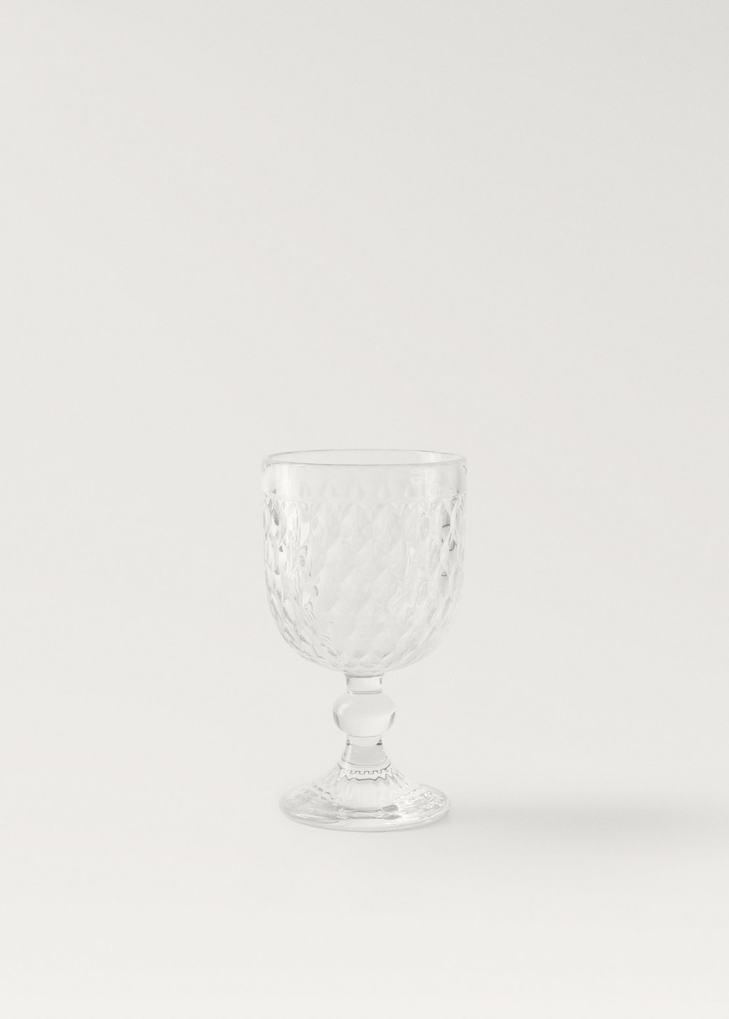 Mango Glass With Geometric Embossed Design Ice Grey In Transparent