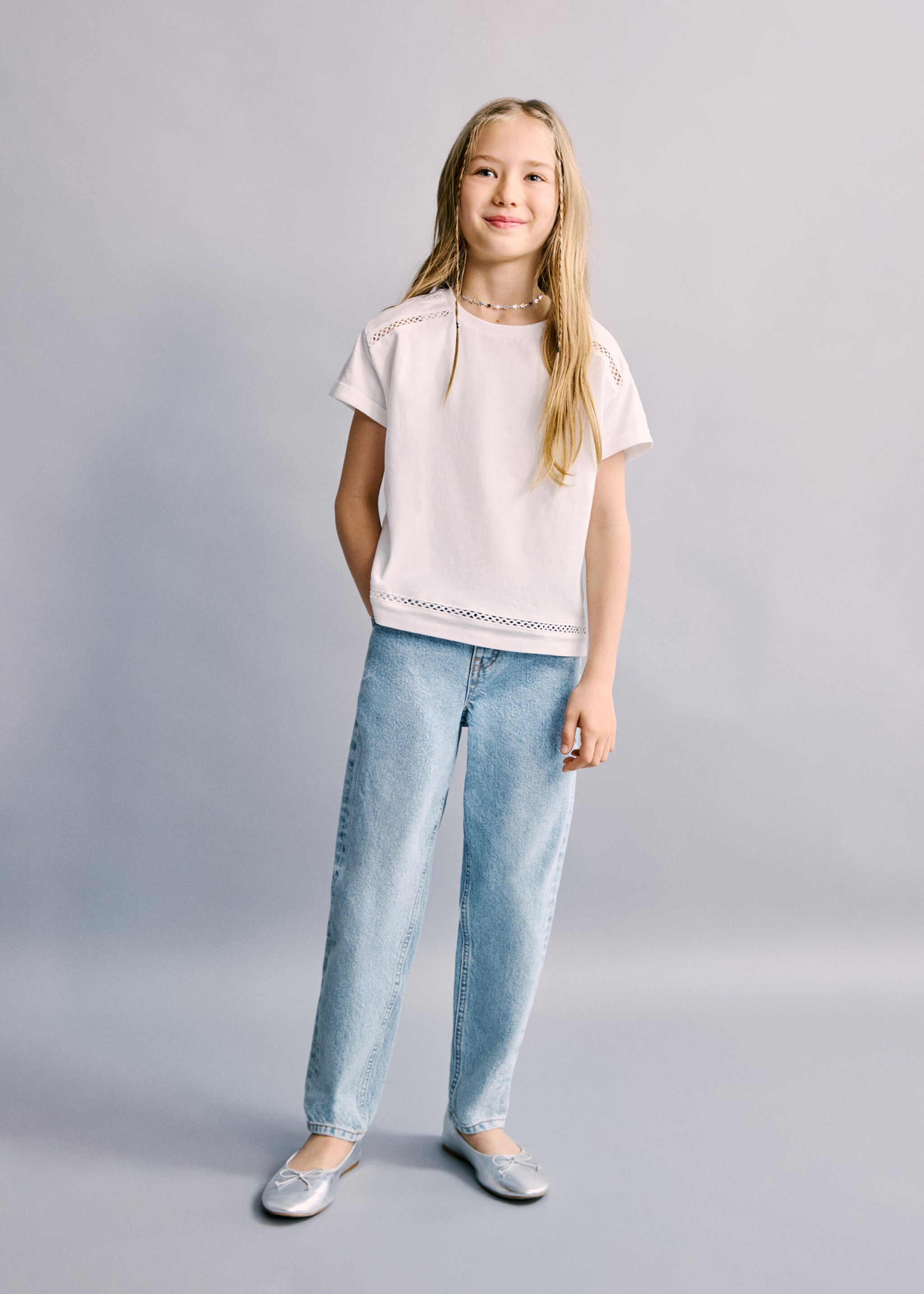 Jeans paperbag - Plano general, Azul medio. Ref: 27001261-00.