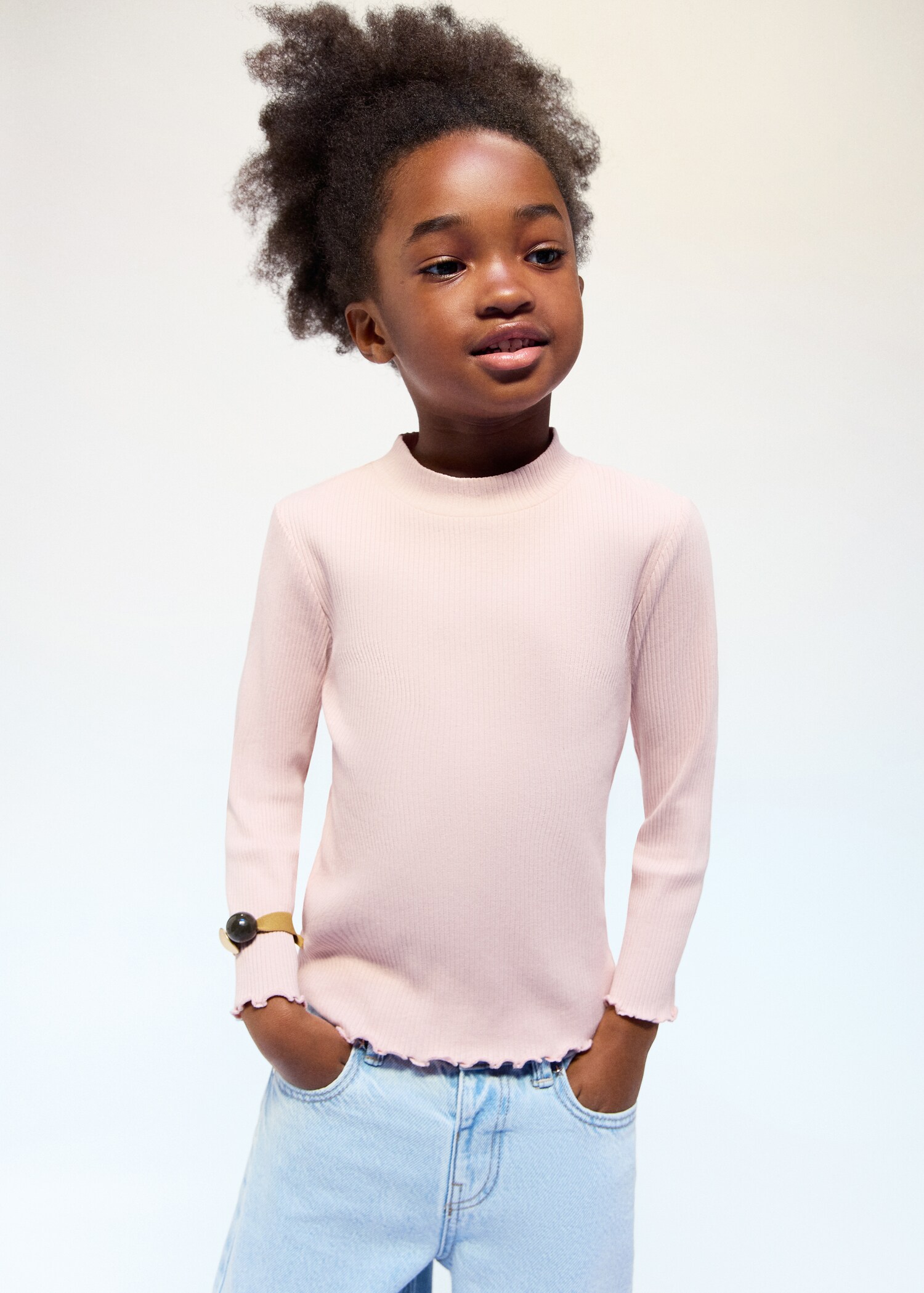 T-shirt côtelé manches longues - Plan général