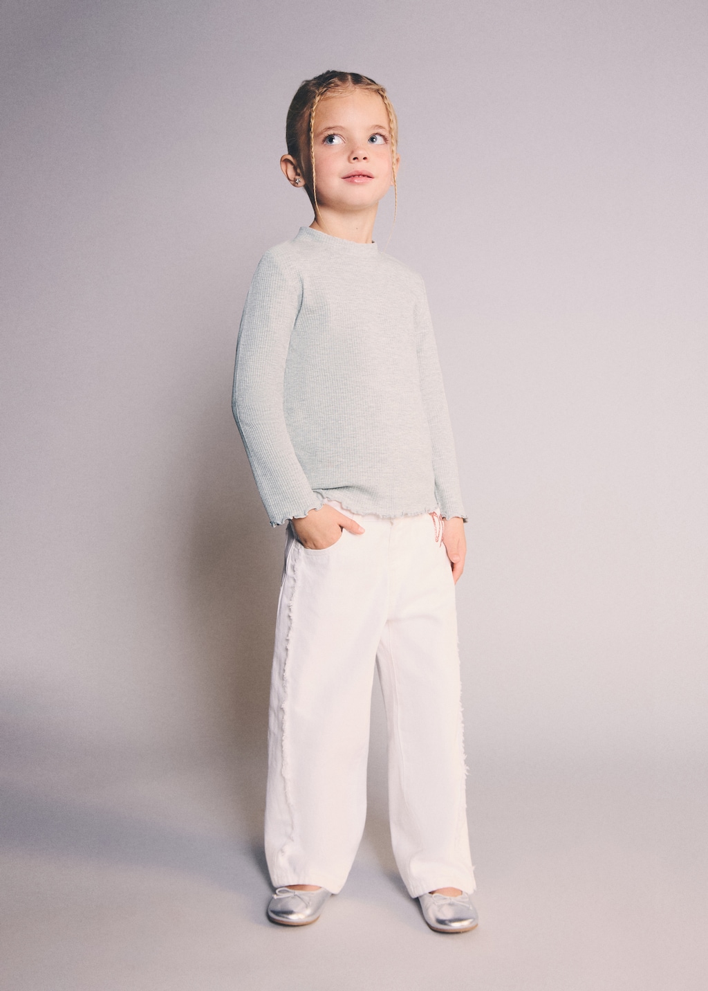 Ribbed long-sleeved t-shirt