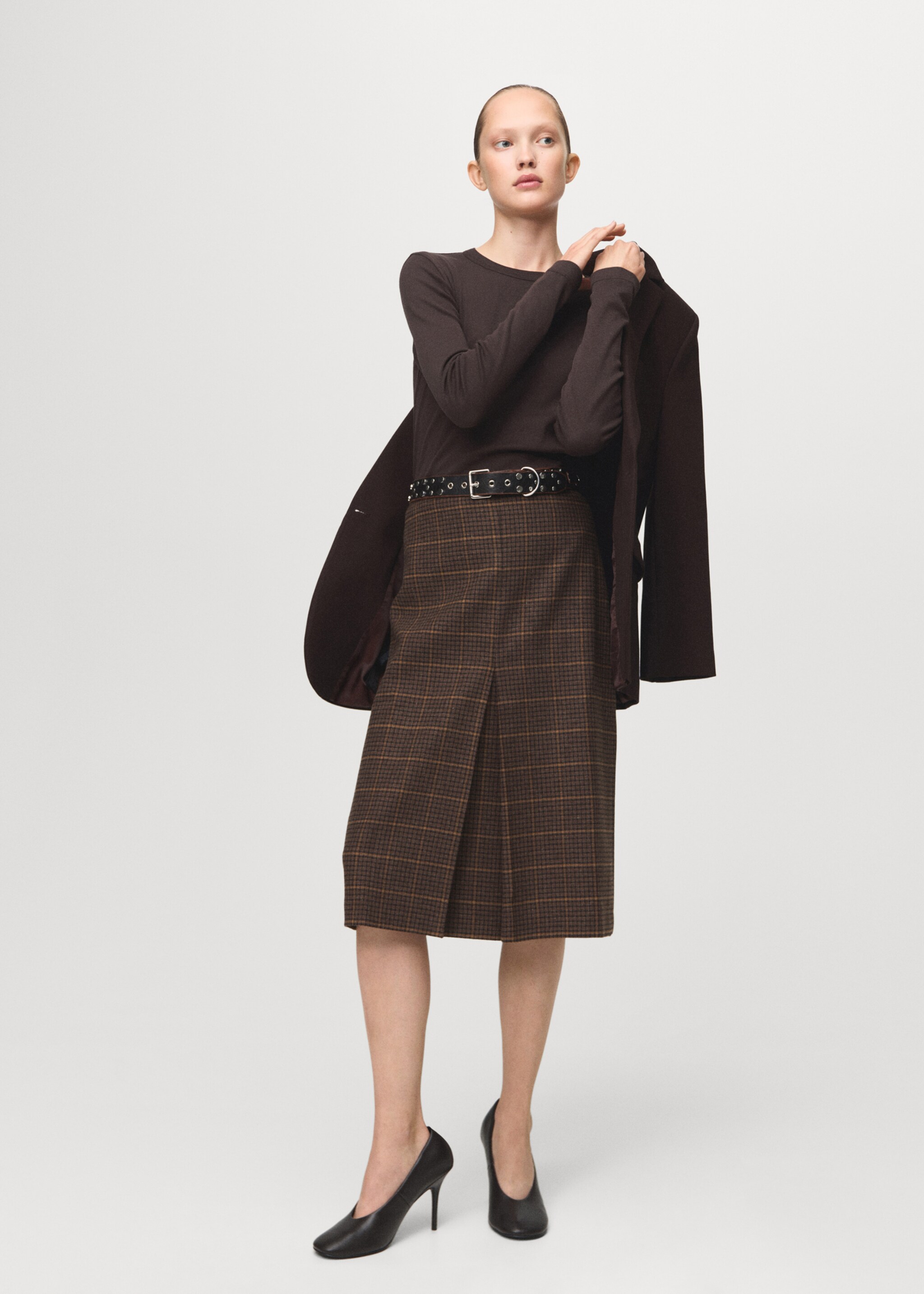 Long sleeve cotton t-shirt - General plane, Brown. Ref: 27001352-00.