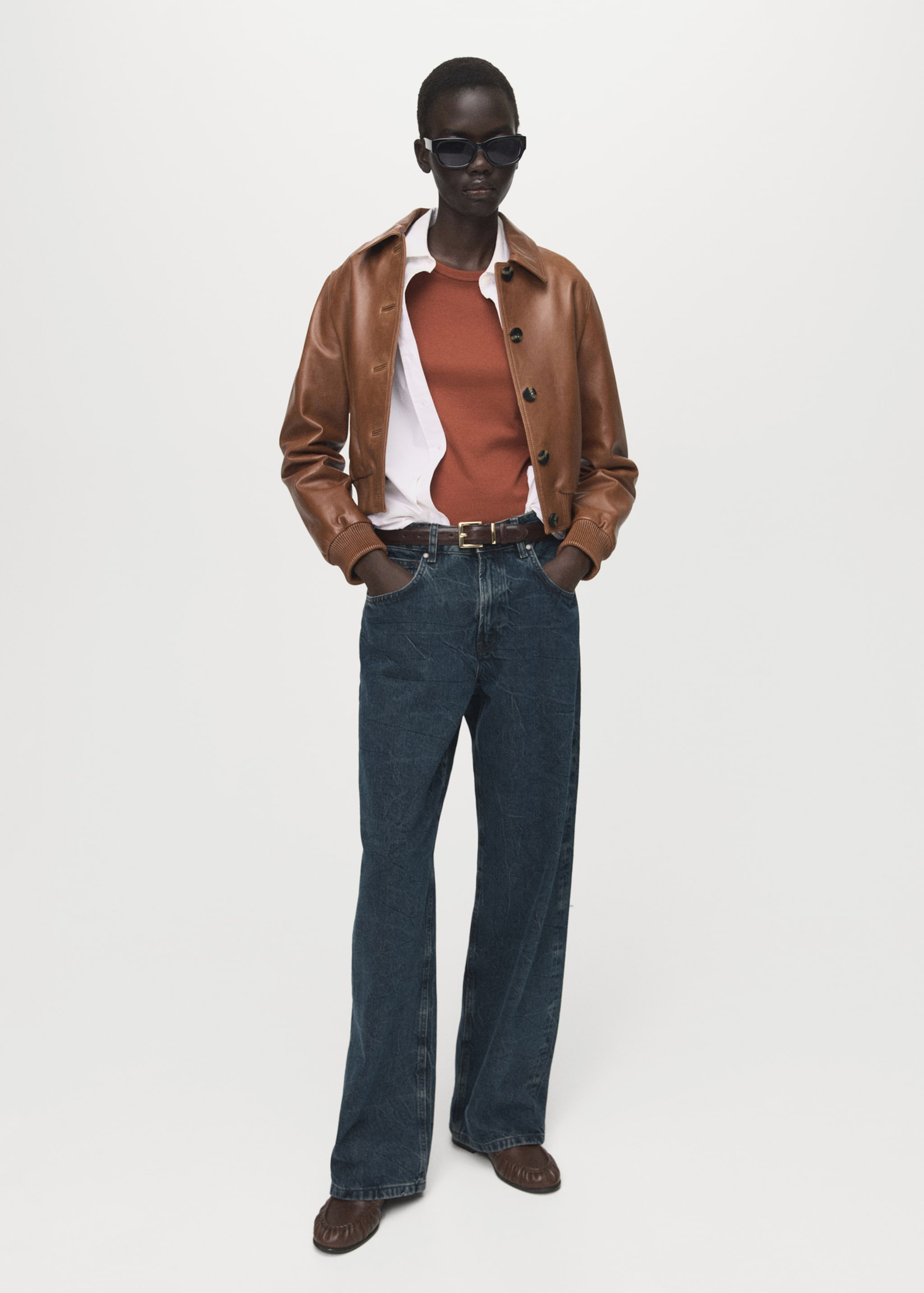 Long sleeve cotton t-shirt - General plane, Russet. Ref: 27001357-00.