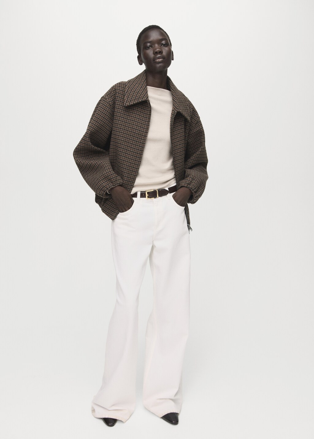 Long-sleeved boat-neck t-shirt